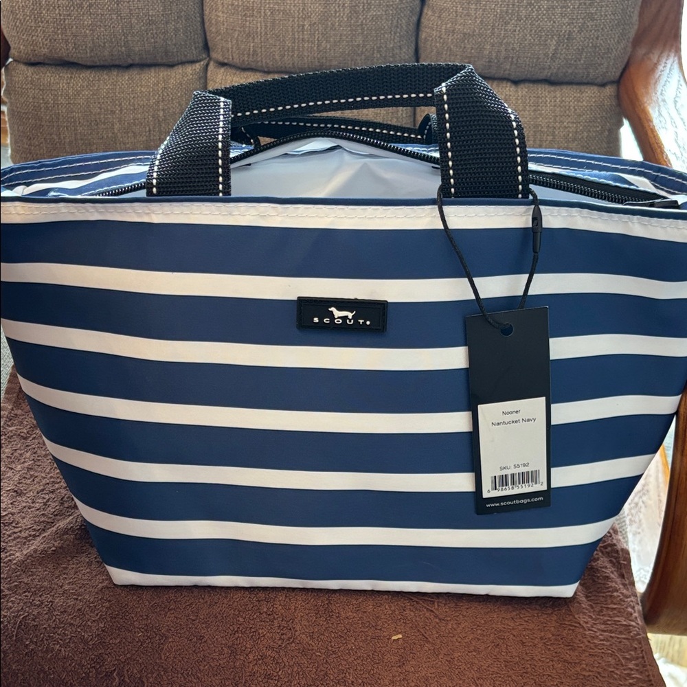 Scout Navy and White Striped Tote